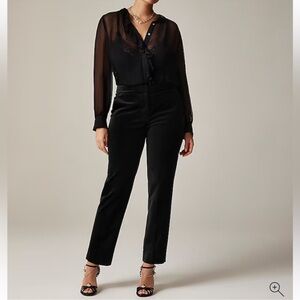 J. Crew Kate slim-fit pant in black velvet